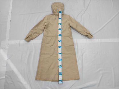 Yves Saint Laurent Hooded Quilted Trench Coat, Long, Size S