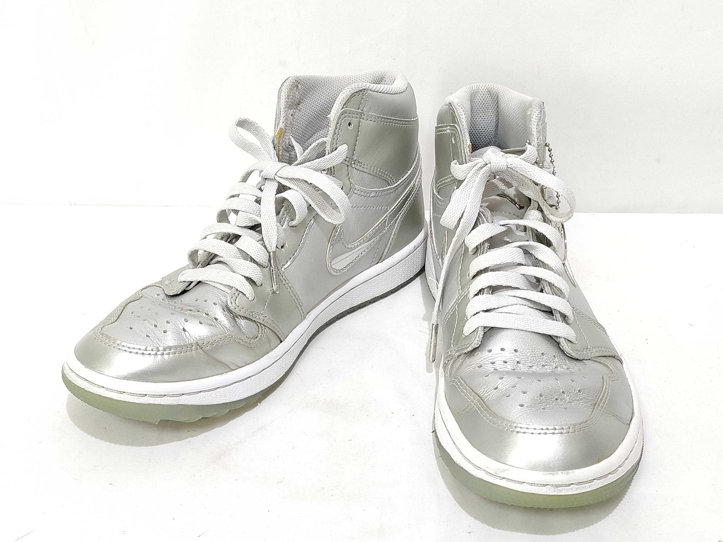 NIKE NIKE high-top sneakers silver sneakers