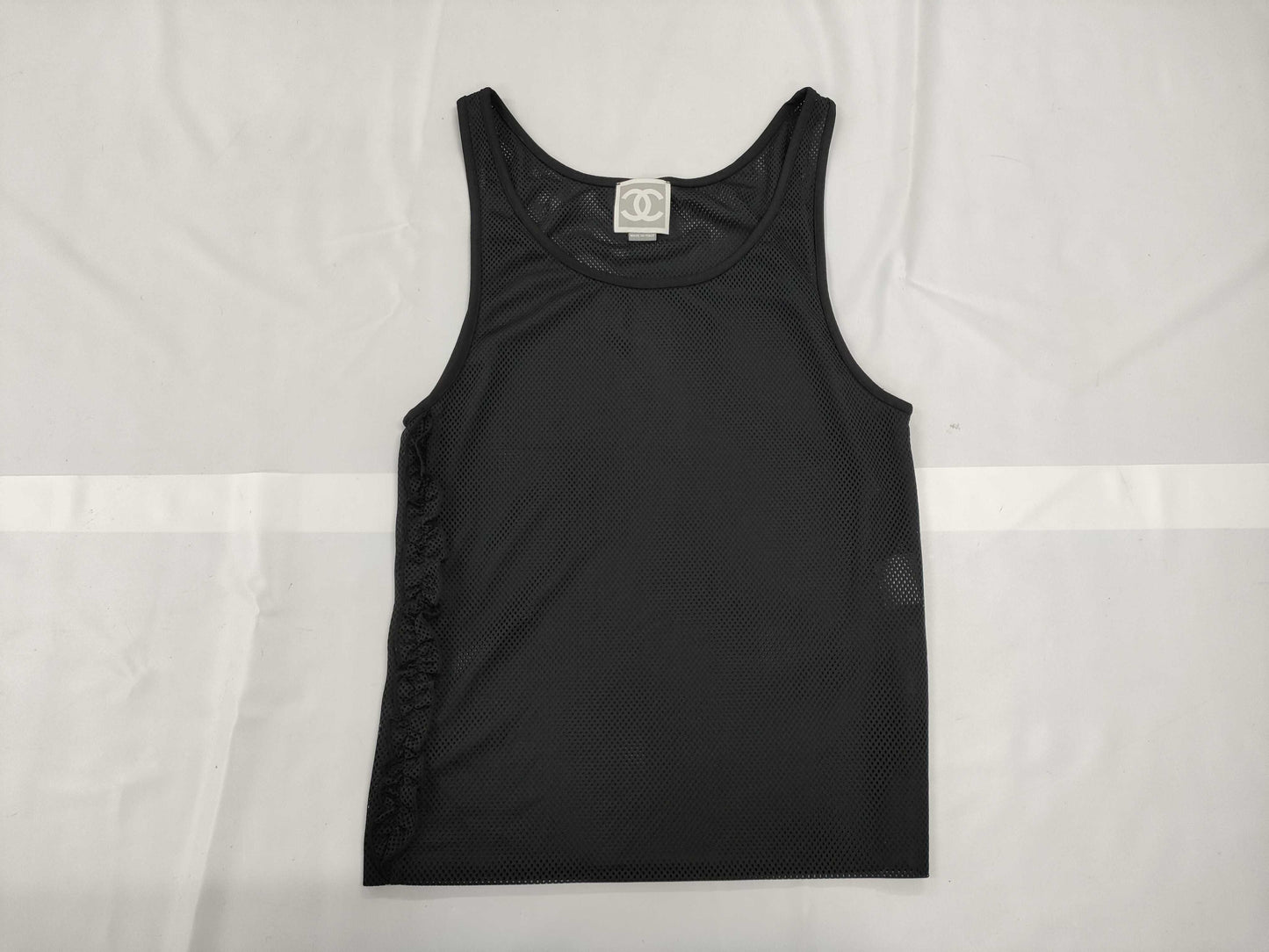CHANEL CHANEL Mesh Tank Top Navy Size 40 Tops