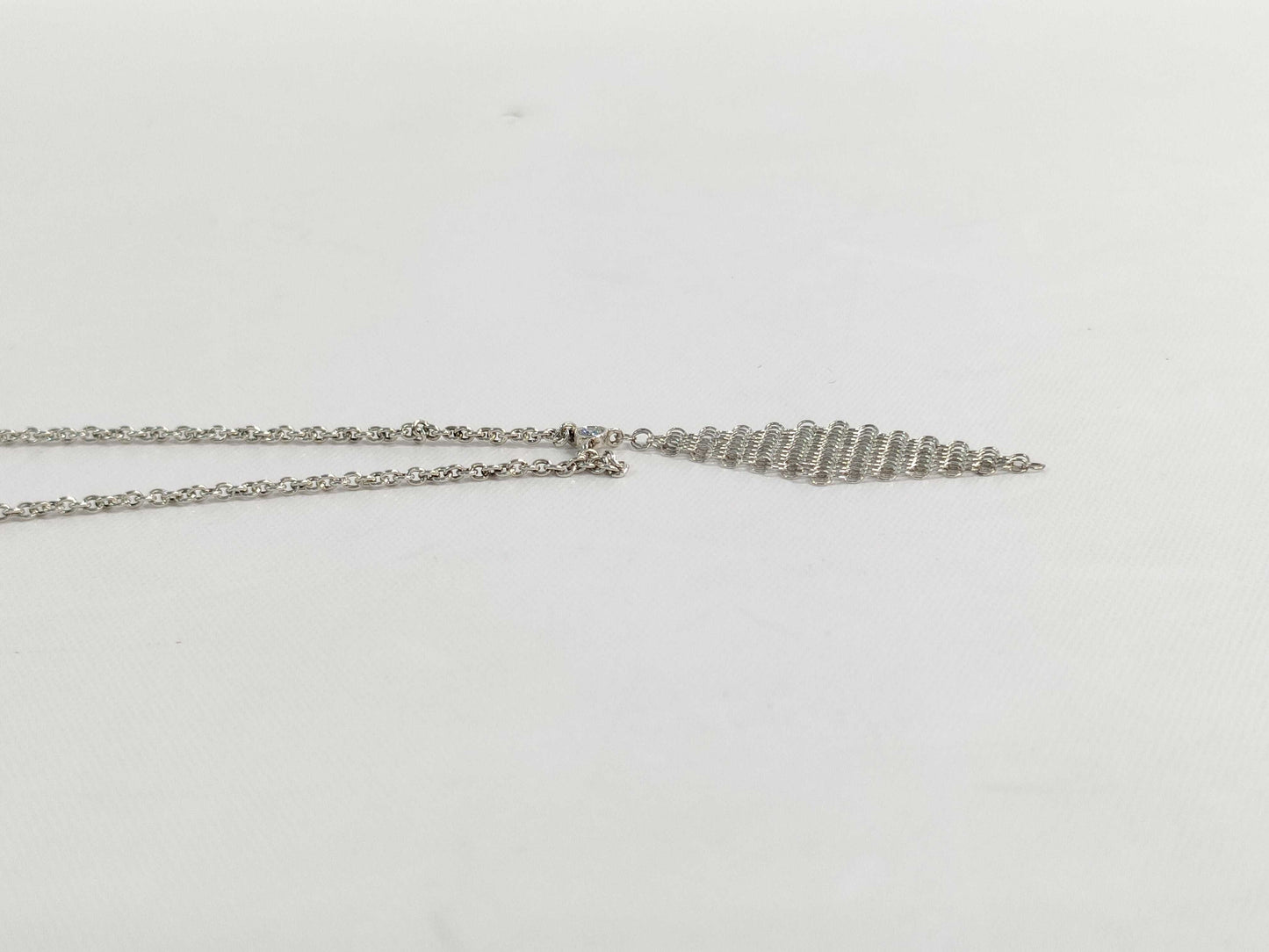 Tiffany & Co. Mesh Pendant Necklace with Diamond, 1 piece, Ag925 Necklace