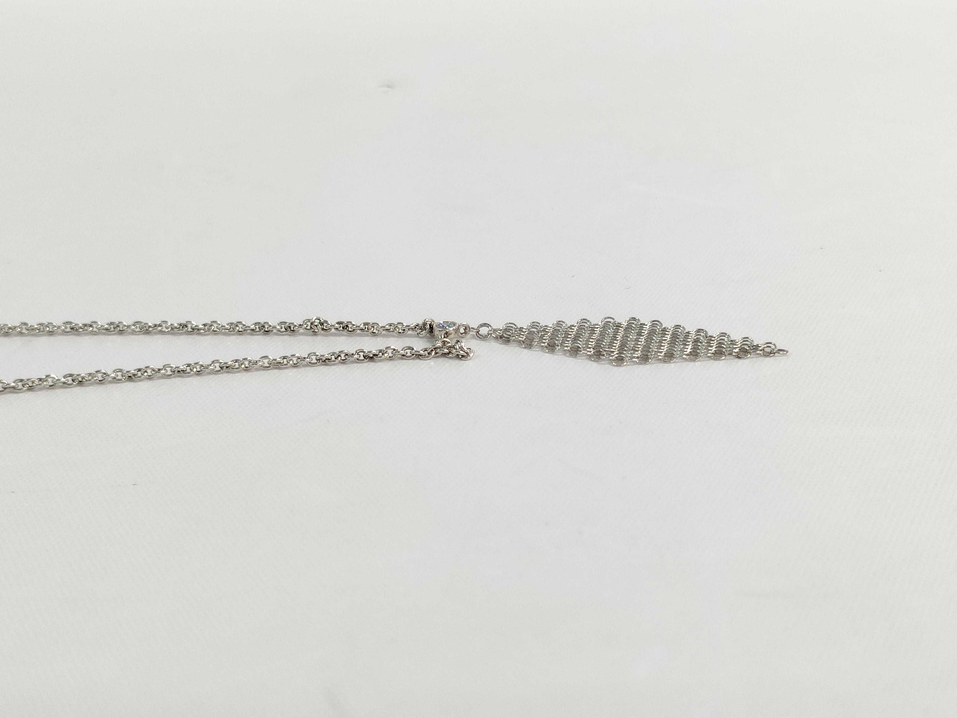 Tiffany & Co. Mesh Pendant Necklace with Diamond, 1 piece, Ag925 Necklace