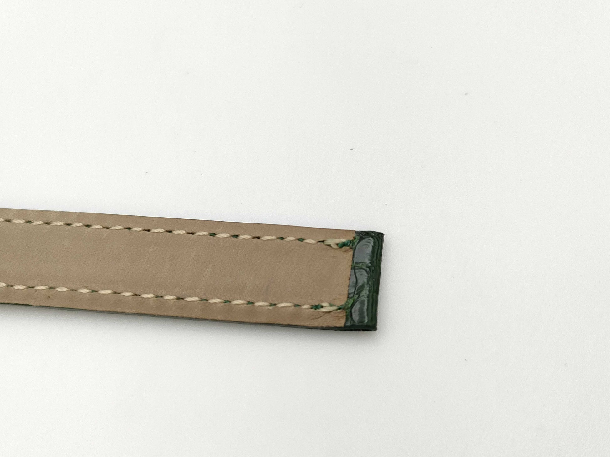 Green leather belt, unisex