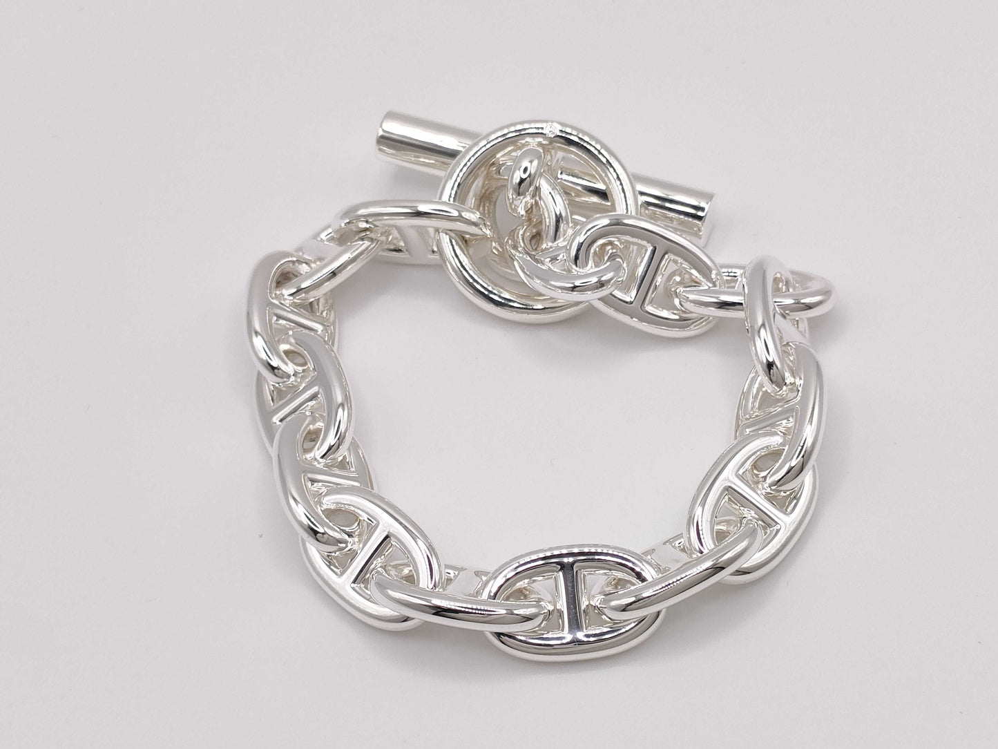 HERMES Chaine d'Ancre MM Silver Bracelet, 15 Links, 25D207514, Bracelet/Bangle