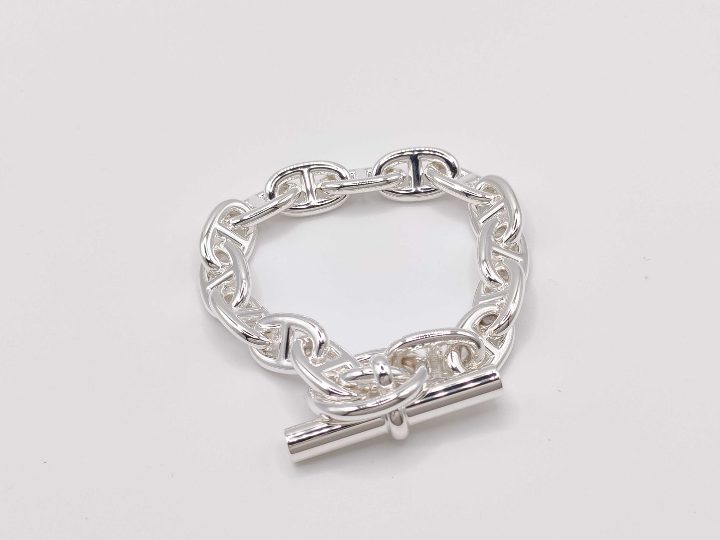 HERMES Chaine d'Ancre MM Silver Bracelet, 15 Links, 25D207514, Bracelet/Bangle