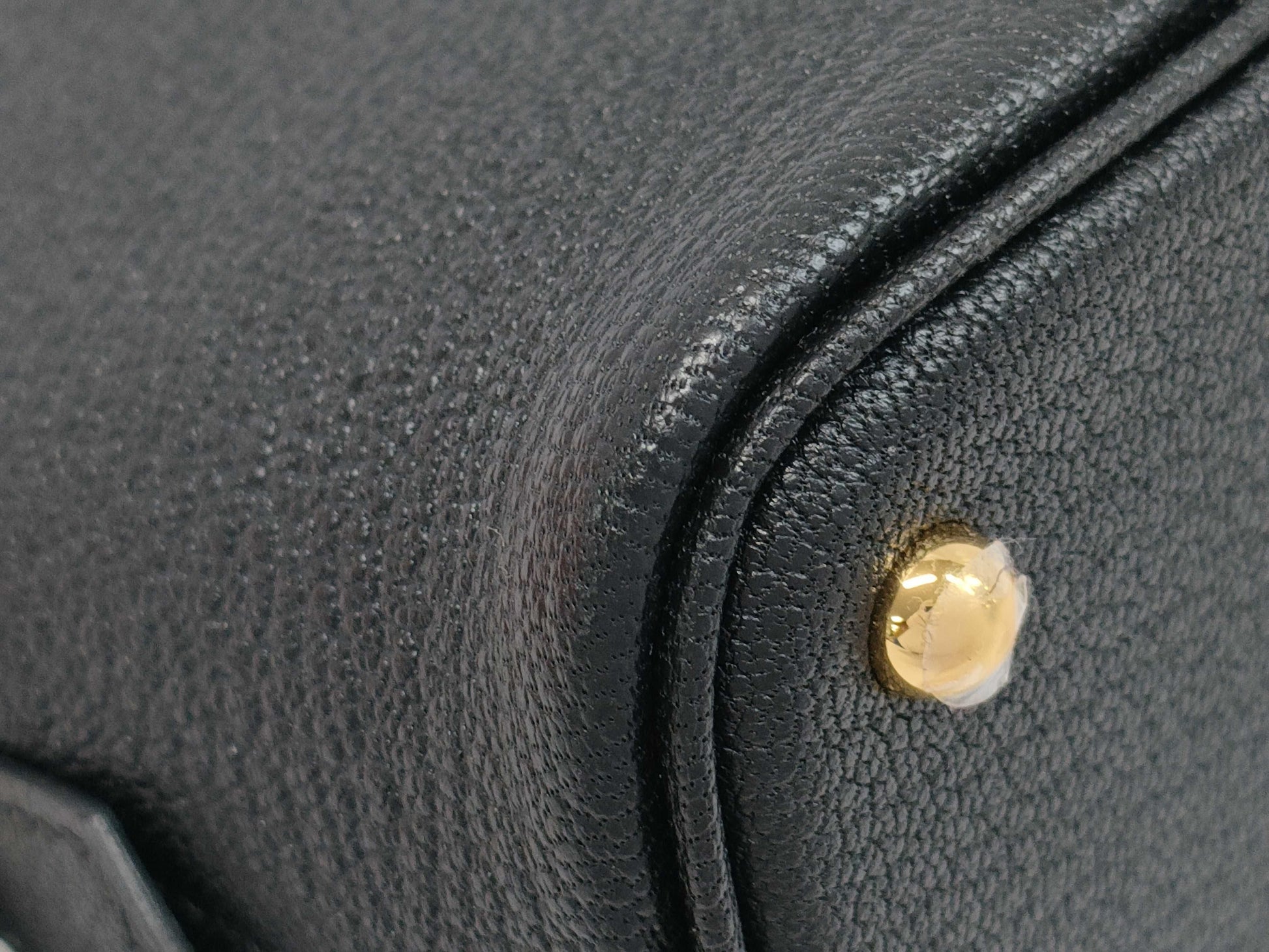 HERMES Bolide 1923 Mini Black Bag with Gold Hardware and K Stamp