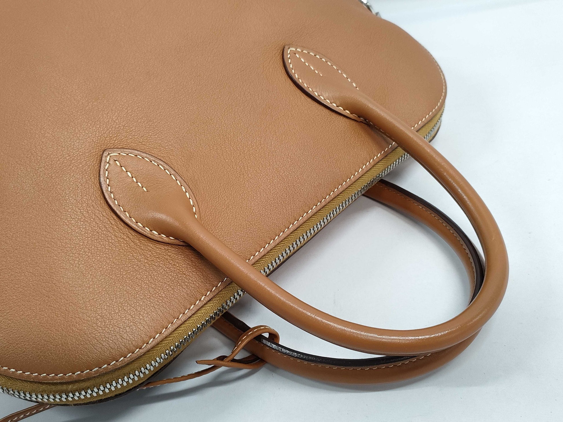 HERMES Bolide 1923 30 Gold with Silver Hardware, J Stamped Handbag