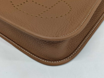 HERMES Mini Evelyne Amazone 16 TPM Shoulder Bag in Gold with Silver Hardware and K Stamp