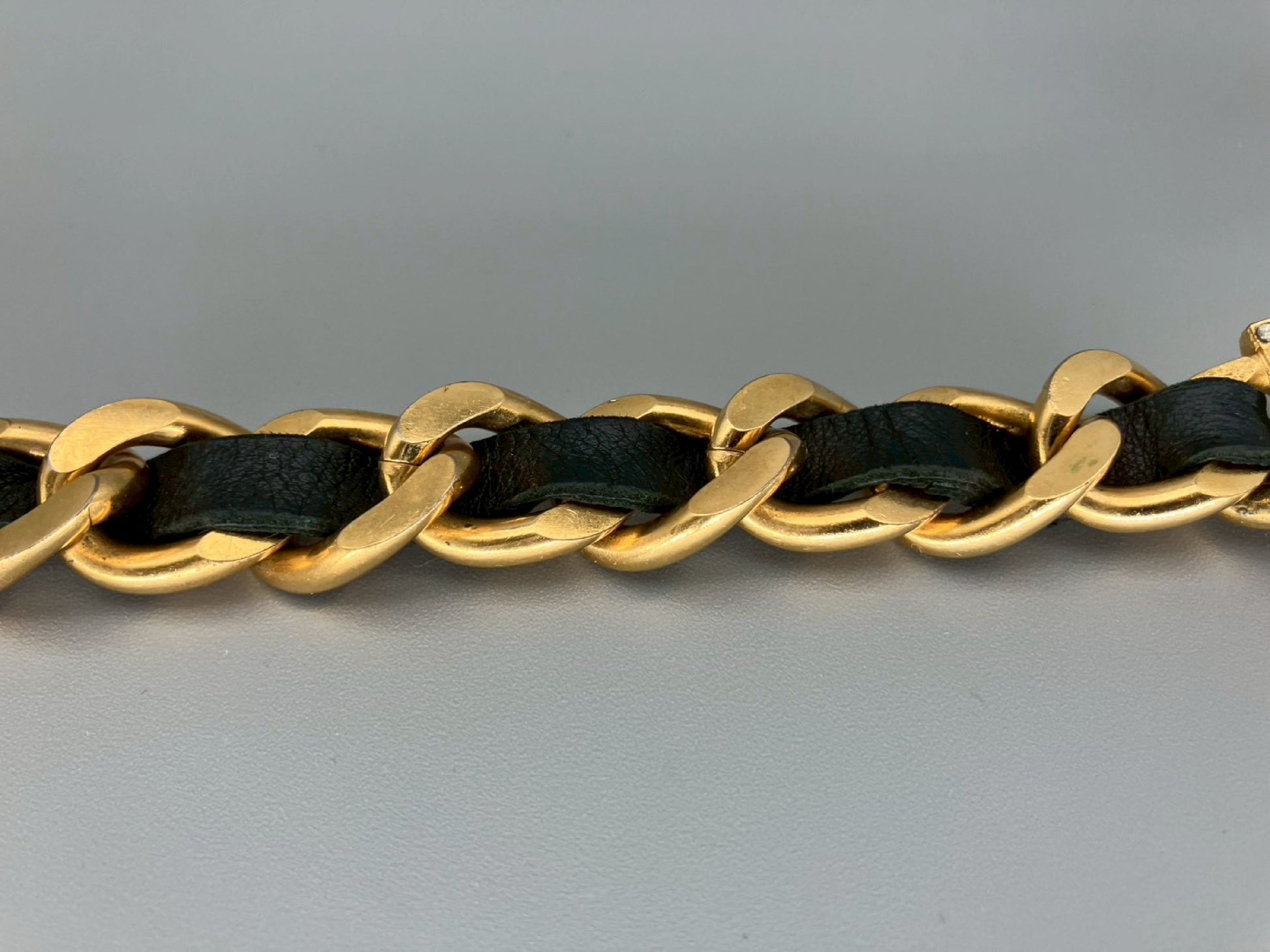 CHANEL Vintage Logo Rhinestone Necklace Choker Necklace