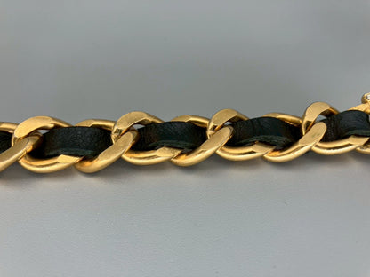 CHANEL Vintage Logo Rhinestone Necklace Choker Necklace