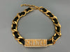 CHANEL Vintage Logo Rhinestone Necklace Choker Necklace