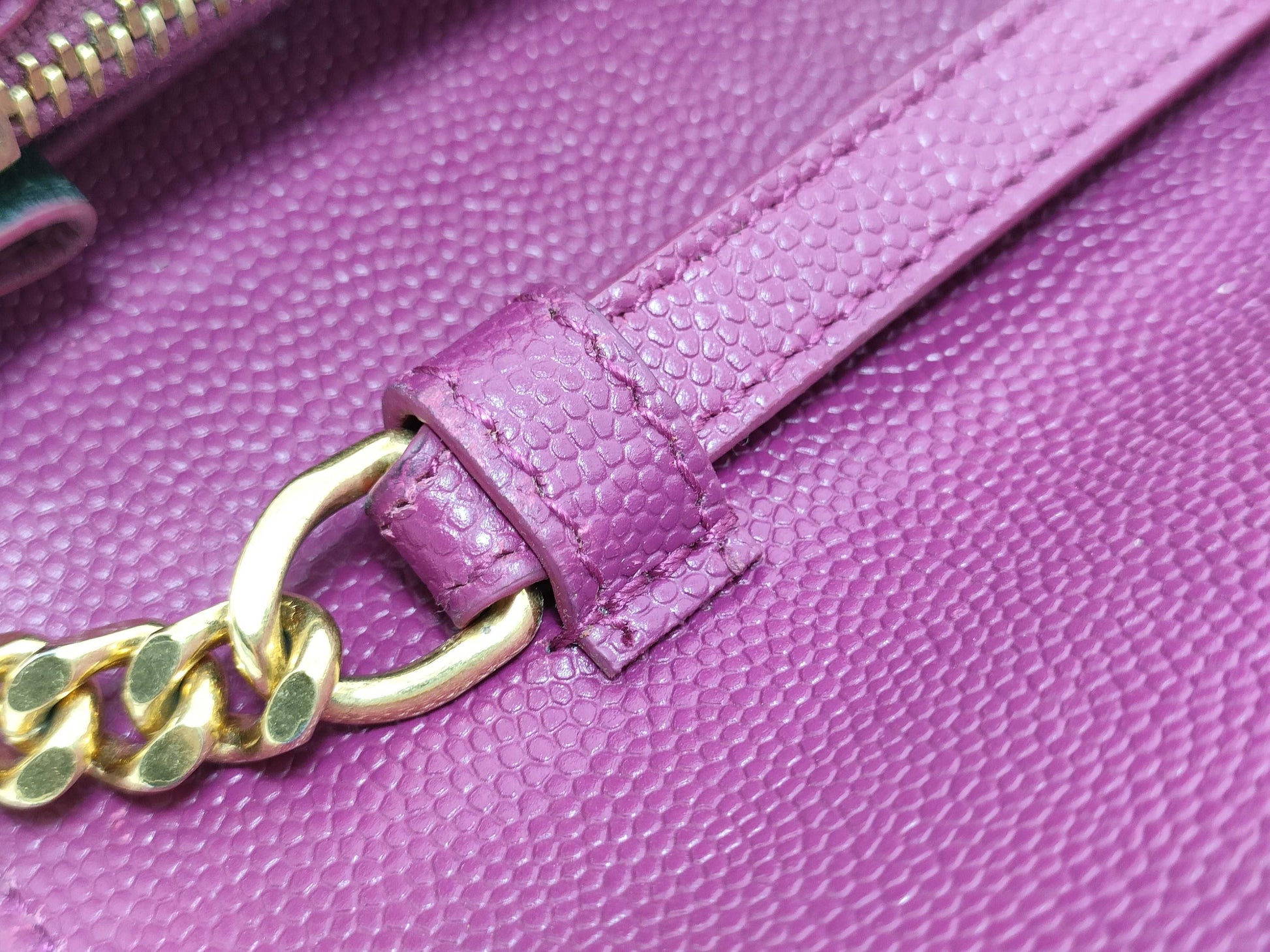 SAINT LAURENT Saint Laurent Paris Leather Chain Wallet Purple Shoulder Bag