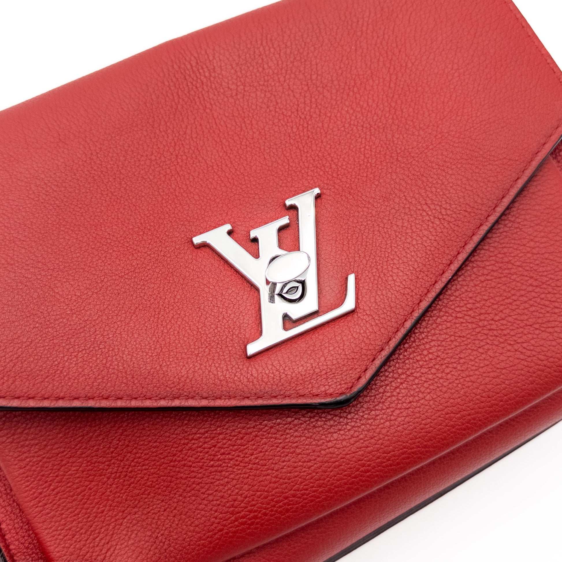 LOUIS VUITTON LV Logo My Lock Me BB M51419 Red Shoulder Bag RFID Verified Shoulder Bag
