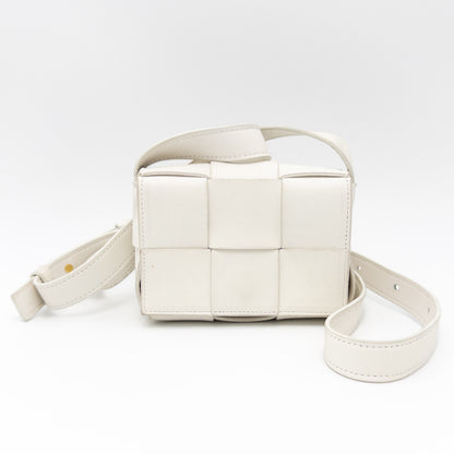 BOTTEGA VENETA Maxi Intrecciato Candy Cassette Leather Shoulder Bag in White