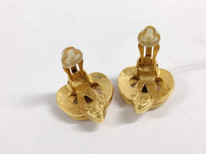 CHANEL Coco Mark Heart Earrings 97P Earrings