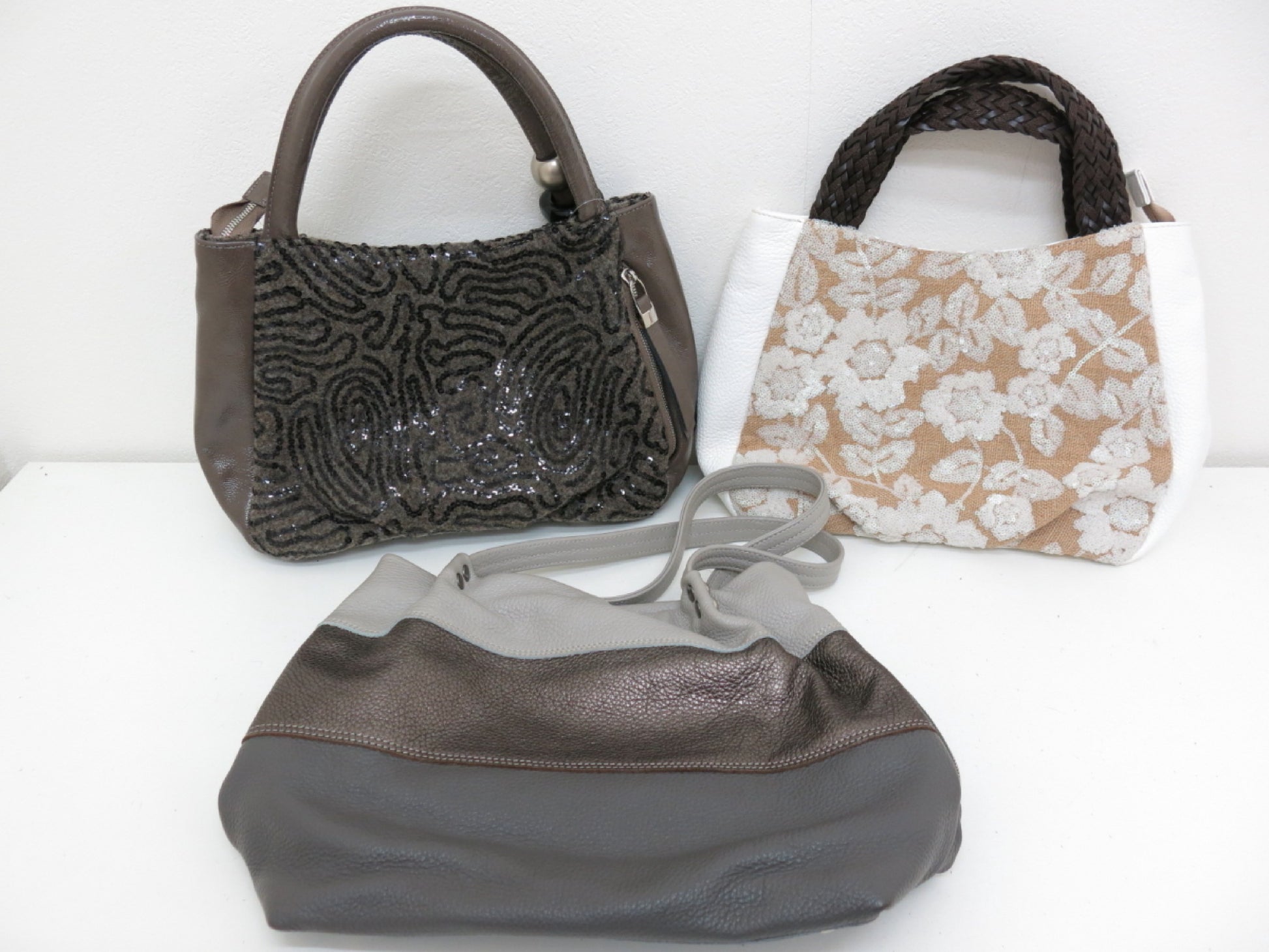 LANZETTI Leather Tote Bag, 3-Piece Mountain Tote Bag