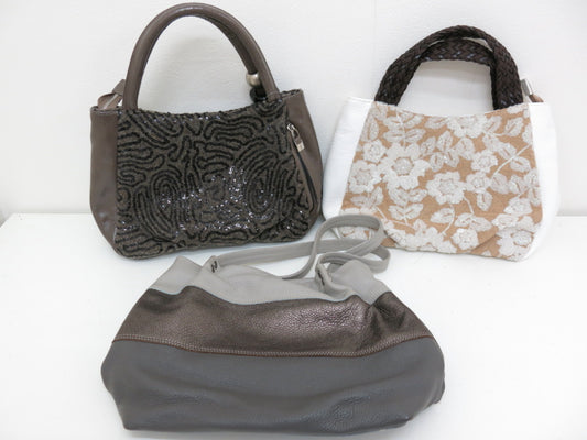 LANZETTI Leather Tote Bag, 3-Piece Mountain Tote Bag