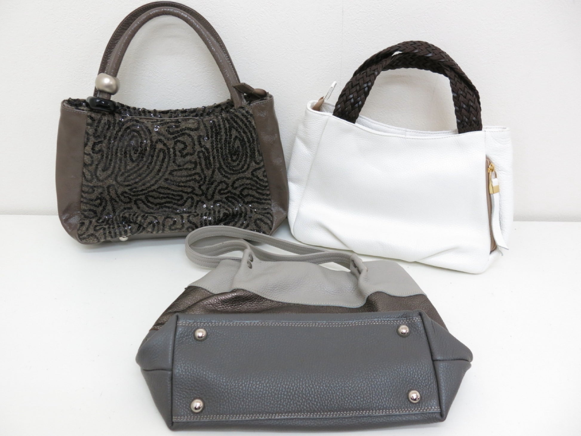 LANZETTI Leather Tote Bag, 3-Piece Mountain Tote Bag