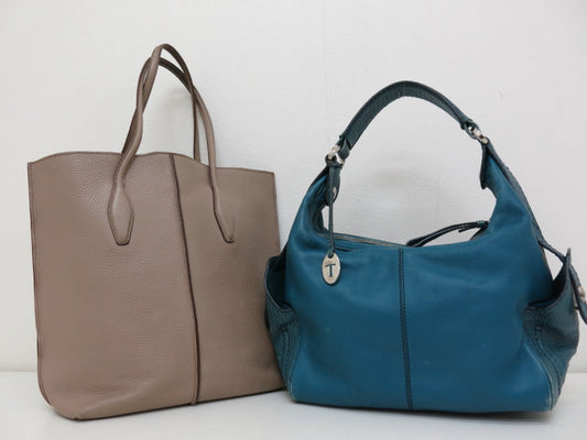 TODS Leather Tote Handbag, 2-Piece Mountain Tote Bag