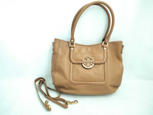 Tory Burch 2-Way Leather Tote Bag, Brown