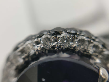 AM11.981ct, Colored Stone 0.02ct, D3.65ct, K18WG 12.7g Ring 