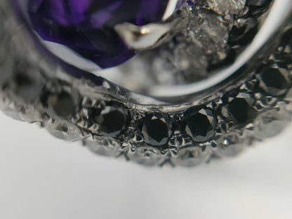 AM11.981ct, Colored Stone 0.02ct, D3.65ct, K18WG 12.7g Ring 