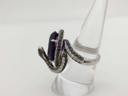 AM11.981ct, Colored Stone 0.02ct, D3.65ct, K18WG 12.7g Ring 