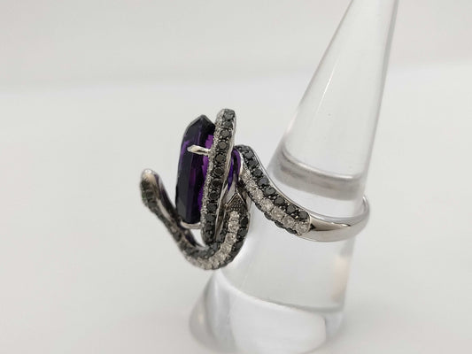 AM11.981ct, Colored Stone 0.02ct, D3.65ct, K18WG 12.7g Ring 