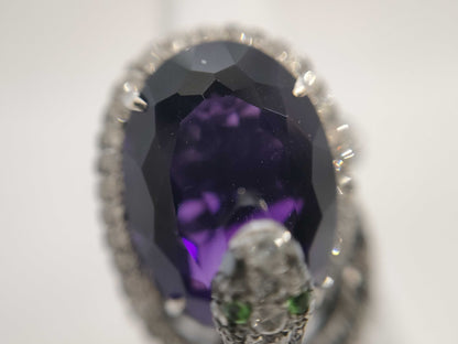 AM11.981ct, Colored Stone 0.02ct, D3.65ct, K18WG 12.7g Ring 