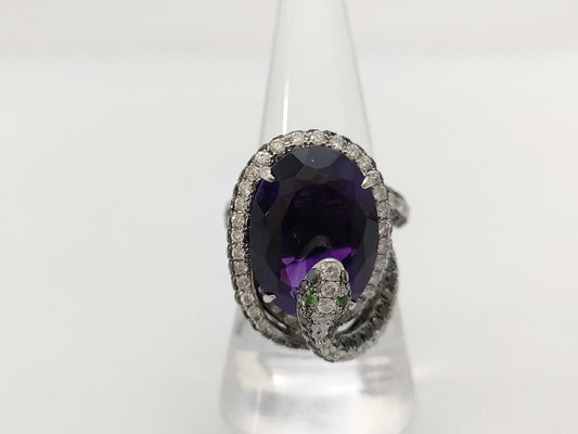AM11.981ct, Colored Stone 0.02ct, D3.65ct, K18WG 12.7g Ring 