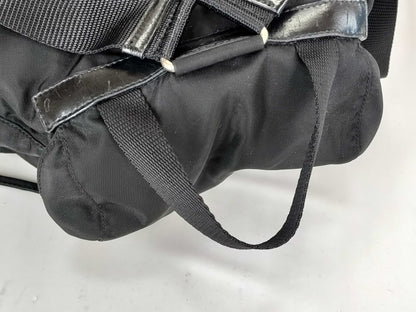 PRADA nylon backpack with triangle logo in black