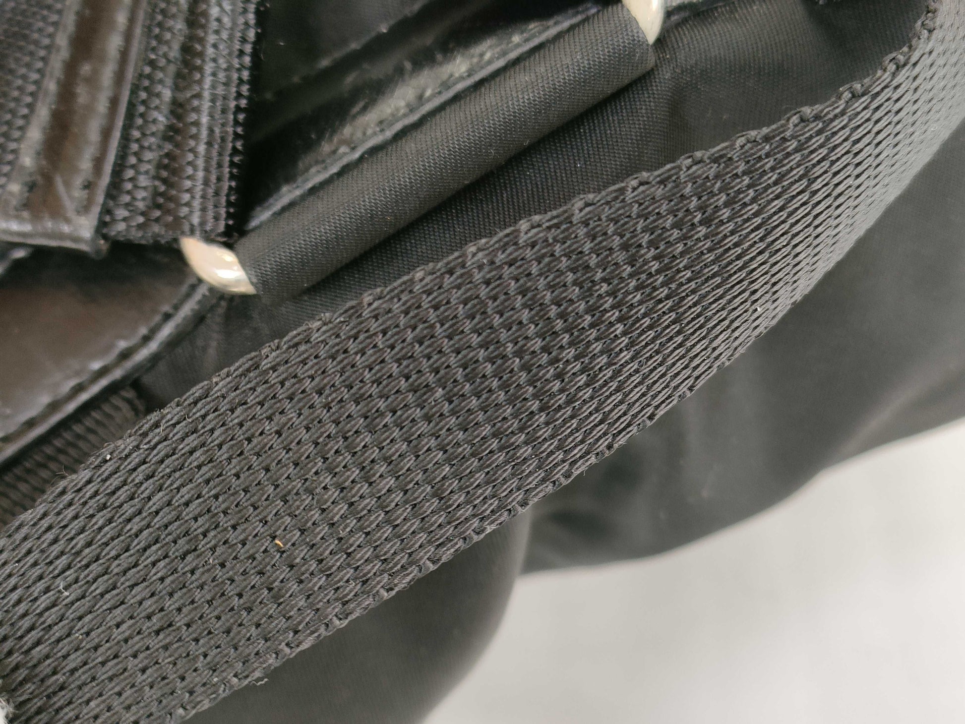 PRADA nylon backpack with triangle logo in black