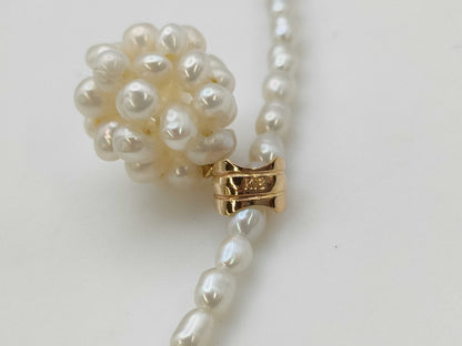 Semi-round pearl, diameter approx. 2.2-2.9mm, 18K gold, 12.3g, other accessories 