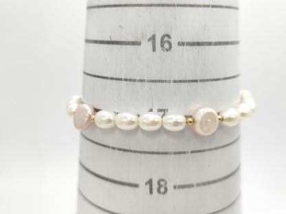 Semi-Round Pearl Diameter: Approx. 3.3-8.0mm, 18K Gold, 7.0g, Bracelet/Bangle 