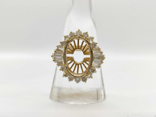 Empty Diamond 14K Gold Ring 