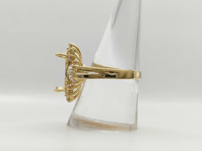 Empty Diamond 14K Gold Ring 