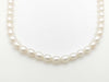 Semi-round pearl, diameter approximately 7.0-7.4mm, 18K white gold, 33.3g, necklace 