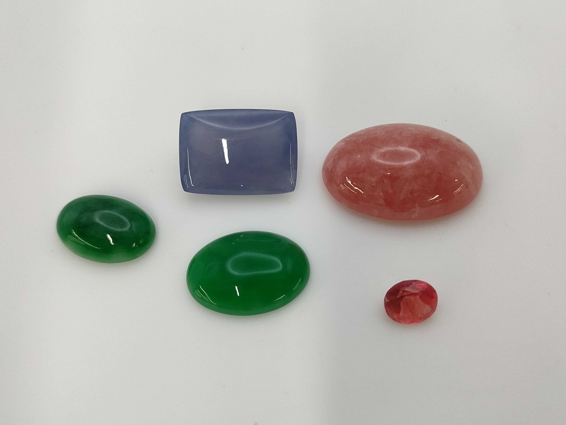 Rhodochrosite 34.636ct / Blue Chalcedony 14.560ct / Colored Stones 1.20ct/6.85ct/8.27ct Colored Stones, Loose