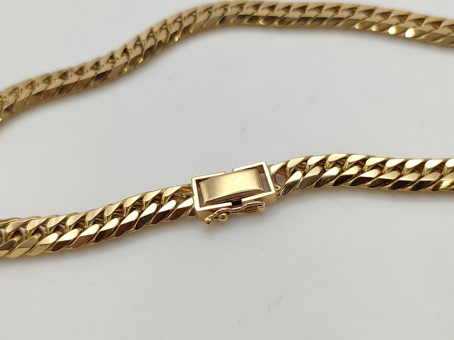 6-sided double 18K gold 100.1g necklace 