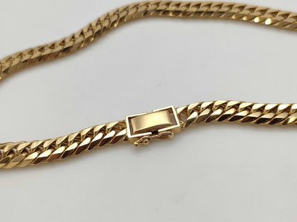 6-sided double 18K gold 100.1g necklace 