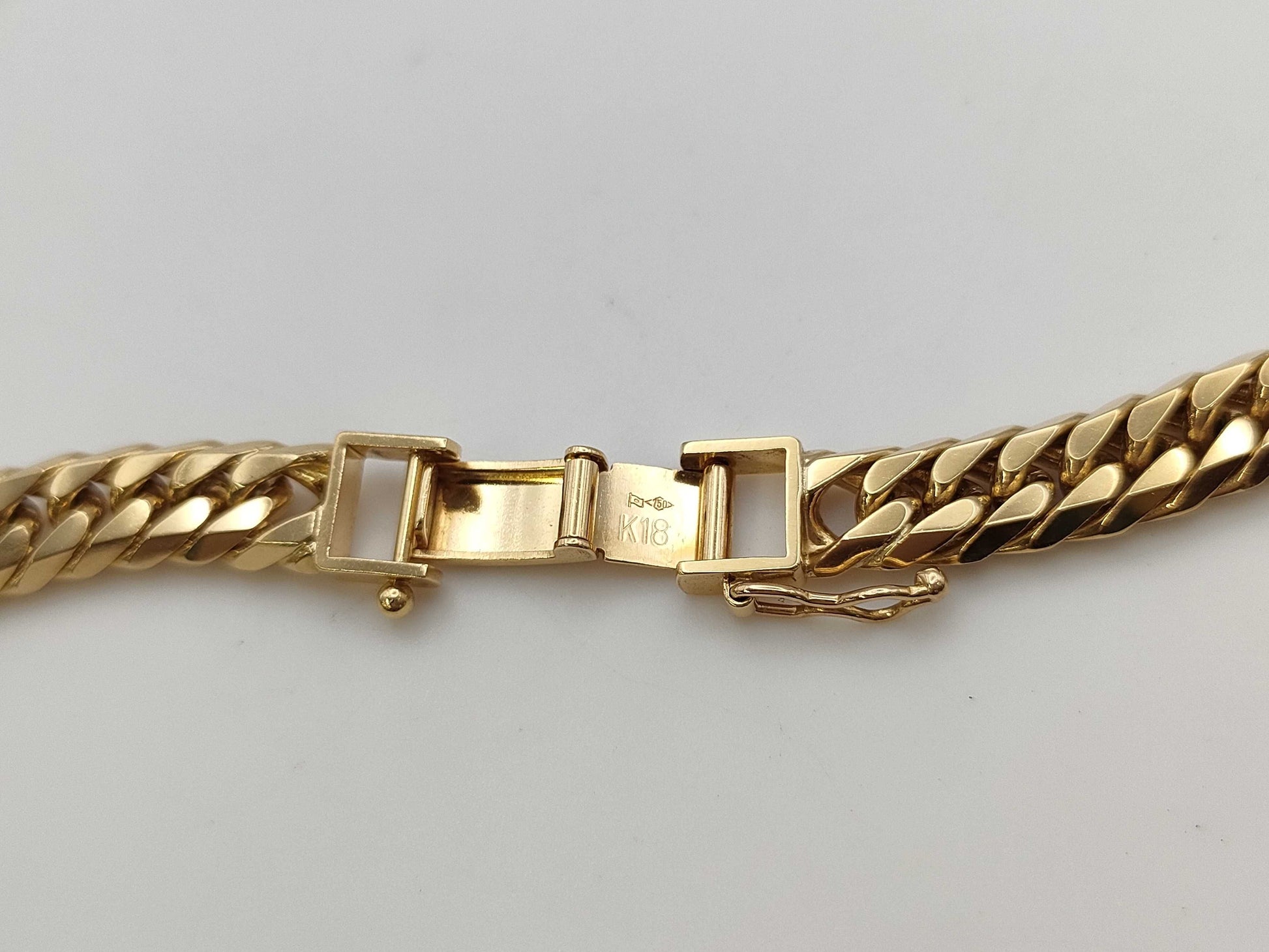 6-sided double 18K gold 100.1g necklace 