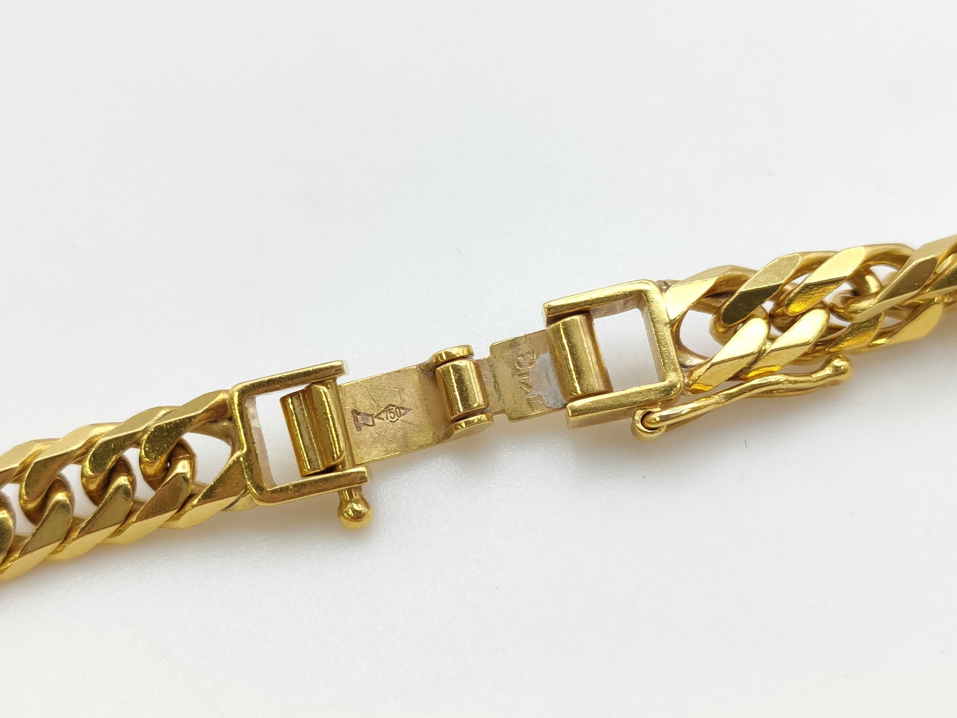 6-sided double 18K gold 18k gold 50.3g necklace 