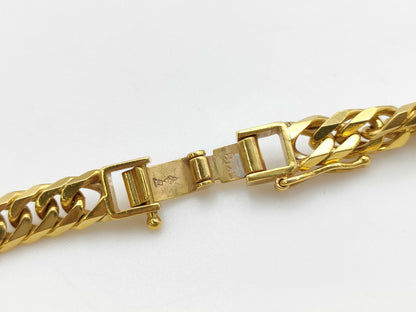 6-sided double 18K gold 18k gold 50.3g necklace 