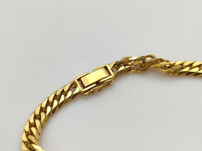 6-sided double 18K gold 18k gold 50.3g necklace 