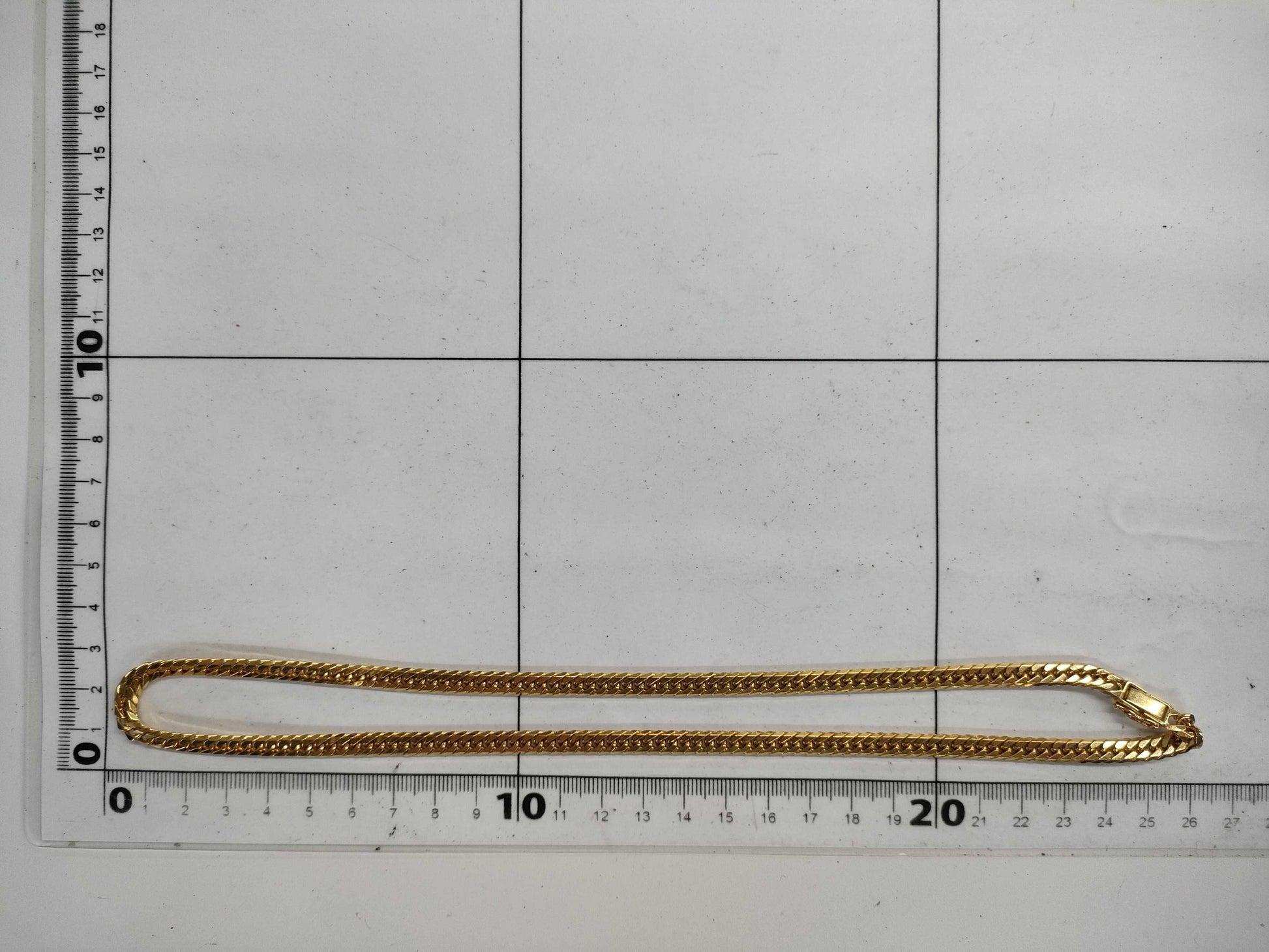 6-sided double 18K gold 18k gold 50.3g necklace 