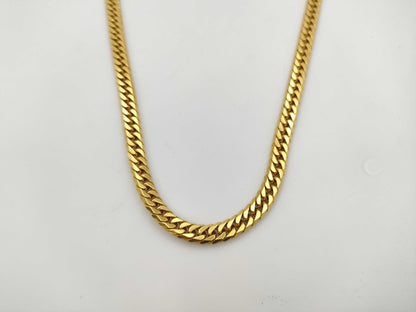 6-sided double 18K gold 18k gold 50.3g necklace 