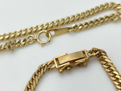 2-sided single 18K gold 20.1g / 6-sided double 18K gold 20.1g necklace 