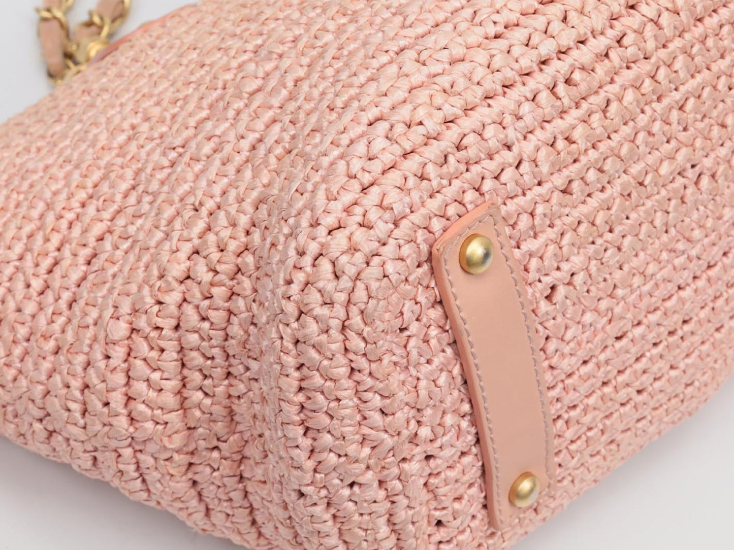 CHANEL Raffia Chain Tote 10 Series Shoulder Bag