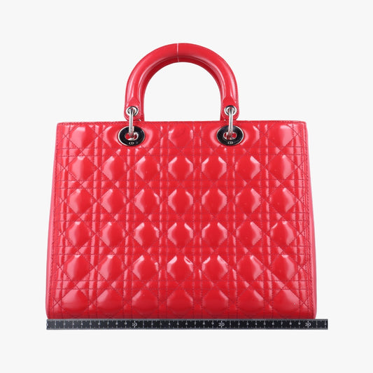 Dior Lady Dior Red Patent 15-BO-0193 Shoulder Bag