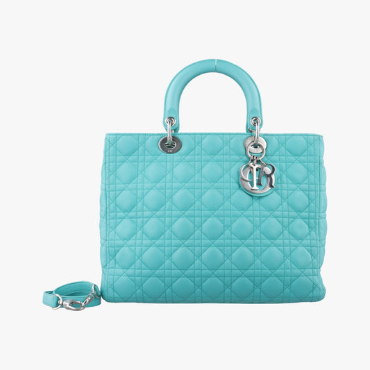 Dior Lady Dior Lady Dior Blue Lambskin Shoulder Bag 01-MA-1121