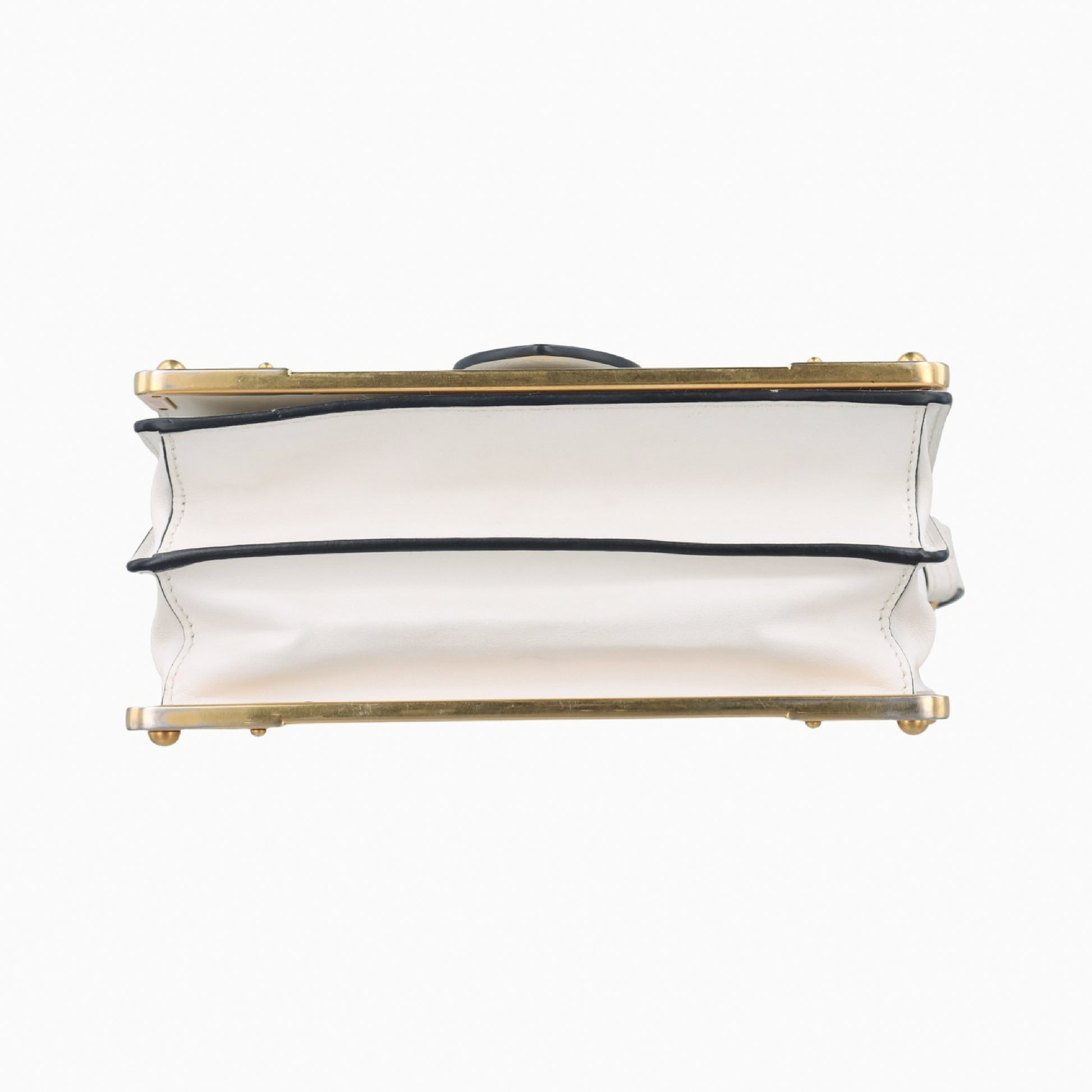 PRADA Cahier White Leather and Saffiano Leather Shoulder Bag 1BD095 25